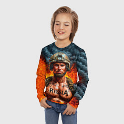 Лонгслив детский Воин России, цвет: 3D-принт — фото 2