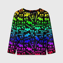 Детский лонгслив Marshmello neon steel pattern