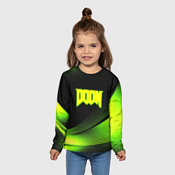 Лонгслив детский Doom абстракция кислотная, цвет: 3D-принт — фото 2