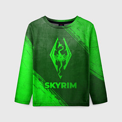 Лонгслив детский Skyrim - green gradient, цвет: 3D-принт