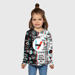 Лонгслив детский Twenty one pilots glitch pattern, цвет: 3D-принт — фото 2