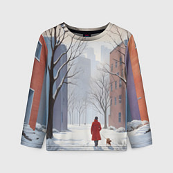 Детский лонгслив Прогулка зима