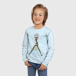 Лонгслив детский Рик и Морти снег - бабочка, цвет: 3D-принт — фото 2
