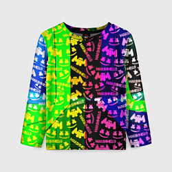 Детский лонгслив Marshmello pattern neon steel