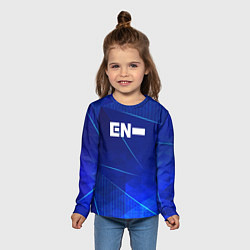 Лонгслив детский Enhypen blue poly, цвет: 3D-принт — фото 2