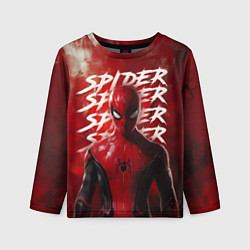 Лонгслив детский Spider-man red background, цвет: 3D-принт