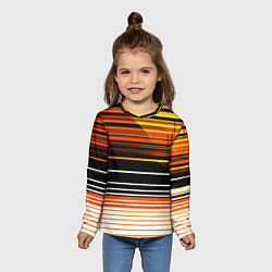 Лонгслив детский Разноцветные вертикальные линии, цвет: 3D-принт — фото 2
