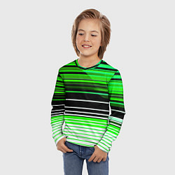 Лонгслив детский Разноцветные вертикальные линии, цвет: 3D-принт — фото 2