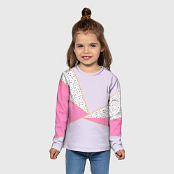 Лонгслив детский Геометрическая абстракция с треугольниками и пятни, цвет: 3D-принт — фото 2