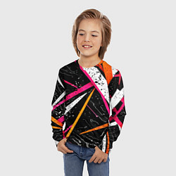 Лонгслив детский Разноцветные праздничные линии, цвет: 3D-принт — фото 2