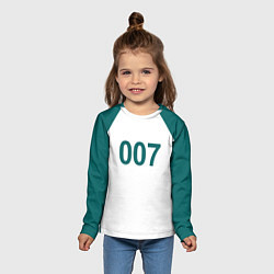 Лонгслив детский Игра в кальмара 007, цвет: 3D-принт — фото 2