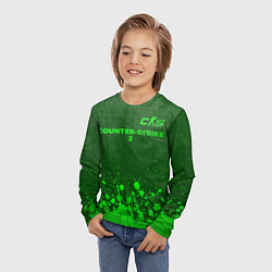 Лонгслив детский Counter-Strike 2 - green gradient посередине, цвет: 3D-принт — фото 2