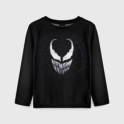 Лонгслив детский Venom face - logo, цвет: 3D-принт