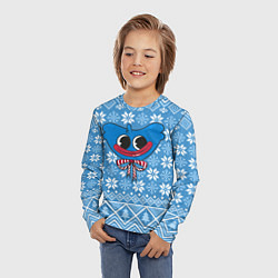 Лонгслив детский Huggy Wuggy миленький новогодний свитер ugly, цвет: 3D-принт — фото 2