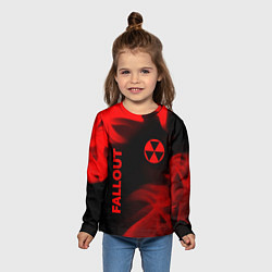 Лонгслив детский Fallout - red gradient вертикально, цвет: 3D-принт — фото 2