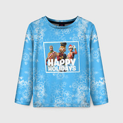 Лонгслив детский Happy Holidays - Fortnite Ginger Gunner и Щелкунчи, цвет: 3D-принт