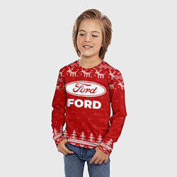 Лонгслив детский Новогодний Ford с оленями, цвет: 3D-принт — фото 2