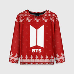 Лонгслив детский Новогодний BTS с оленями, цвет: 3D-принт