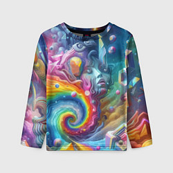 Лонгслив детский Абстрактное граффити с лицом девушки, цвет: 3D-принт
