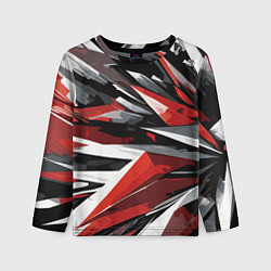 Лонгслив детский Чёрно-красно-белая абстракция, цвет: 3D-принт