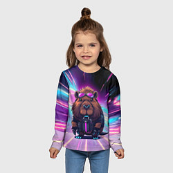 Лонгслив детский Капибара нео, цвет: 3D-принт — фото 2