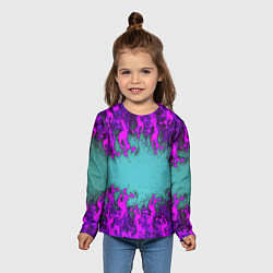 Лонгслив детский Фиолетовое пламя, цвет: 3D-принт — фото 2