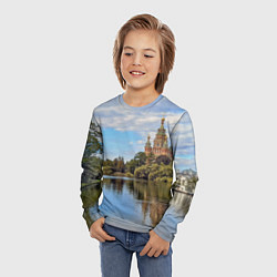 Лонгслив детский Собор святых апостолов Петра и Павла в Петергофе, цвет: 3D-принт — фото 2