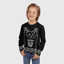 Лонгслив детский Radiohead: cat rock, цвет: 3D-принт — фото 2