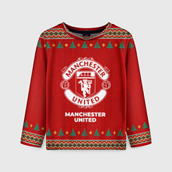 Лонгслив детский Manchester United new year, цвет: 3D-принт