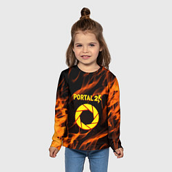 Лонгслив детский Portal flame steel, цвет: 3D-принт — фото 2