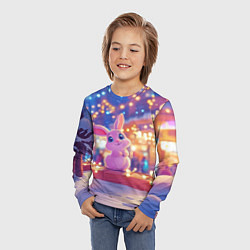 Лонгслив детский Новогодняя зайка, цвет: 3D-принт — фото 2