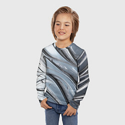 Лонгслив детский Полированный металл серебряный, цвет: 3D-принт — фото 2