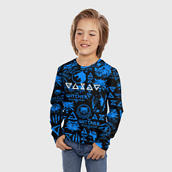Лонгслив детский The Witcher logo pattern, цвет: 3D-принт — фото 2