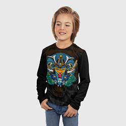 Лонгслив детский Демон они тигр, цвет: 3D-принт — фото 2