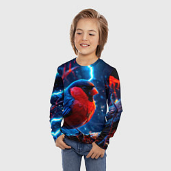 Лонгслив детский Снигирь и молнии, цвет: 3D-принт — фото 2
