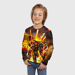 Лонгслив детский Дэдпул и Росомаха при взрыве, цвет: 3D-принт — фото 2