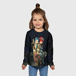 Лонгслив детский Заклятые сестры Вай и Джинкс из Аркейн, цвет: 3D-принт — фото 2