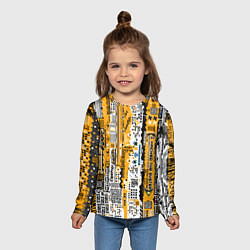 Лонгслив детский Cyberpunk pattern yellow, цвет: 3D-принт — фото 2