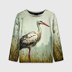 Лонгслив детский Аист, цвет: 3D-принт