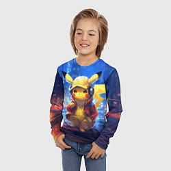 Лонгслив детский Диджей Пикачу, цвет: 3D-принт — фото 2