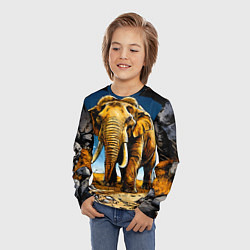 Лонгслив детский Слон в пещере, цвет: 3D-принт — фото 2