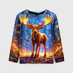 Лонгслив детский Лосенок в лесу, цвет: 3D-принт