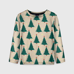 Лонгслив детский Новогодняя ель, цвет: 3D-принт