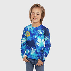 Лонгслив детский Синий узорный камуфляж, цвет: 3D-принт — фото 2