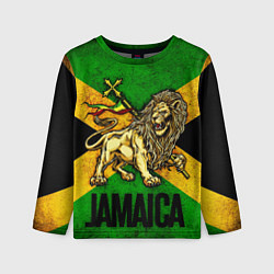 Лонгслив детский Jamaica lion flag, цвет: 3D-принт