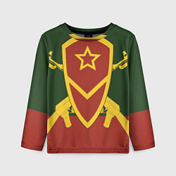 Лонгслив детский Мотострелковые войска: герб со щитом, цвет: 3D-принт