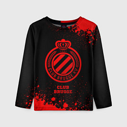 Лонгслив детский Club Brugge - red gradient, цвет: 3D-принт