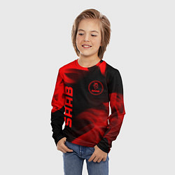 Лонгслив детский Saab - red gradient вертикально, цвет: 3D-принт — фото 2