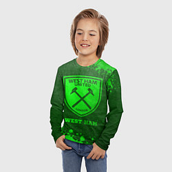 Лонгслив детский West Ham - green gradient, цвет: 3D-принт — фото 2