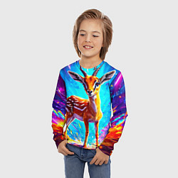 Лонгслив детский Газель малыш, цвет: 3D-принт — фото 2